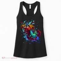 Rainbow Peacock Mantis Shrimp Blue Splash Women's Tank Top thumb 0