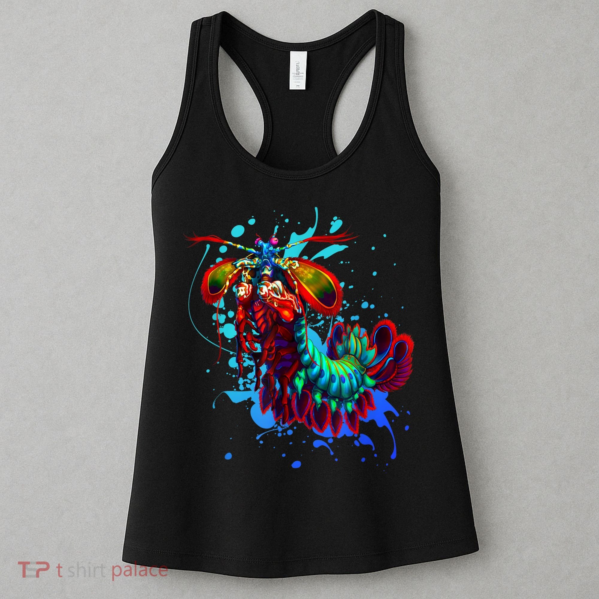Rainbow Peacock Mantis Shrimp Blue Splash Women's Tank Top