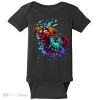 Rainbow Peacock Mantis Shrimp Blue Splash Baby Bodysuit thumb 0