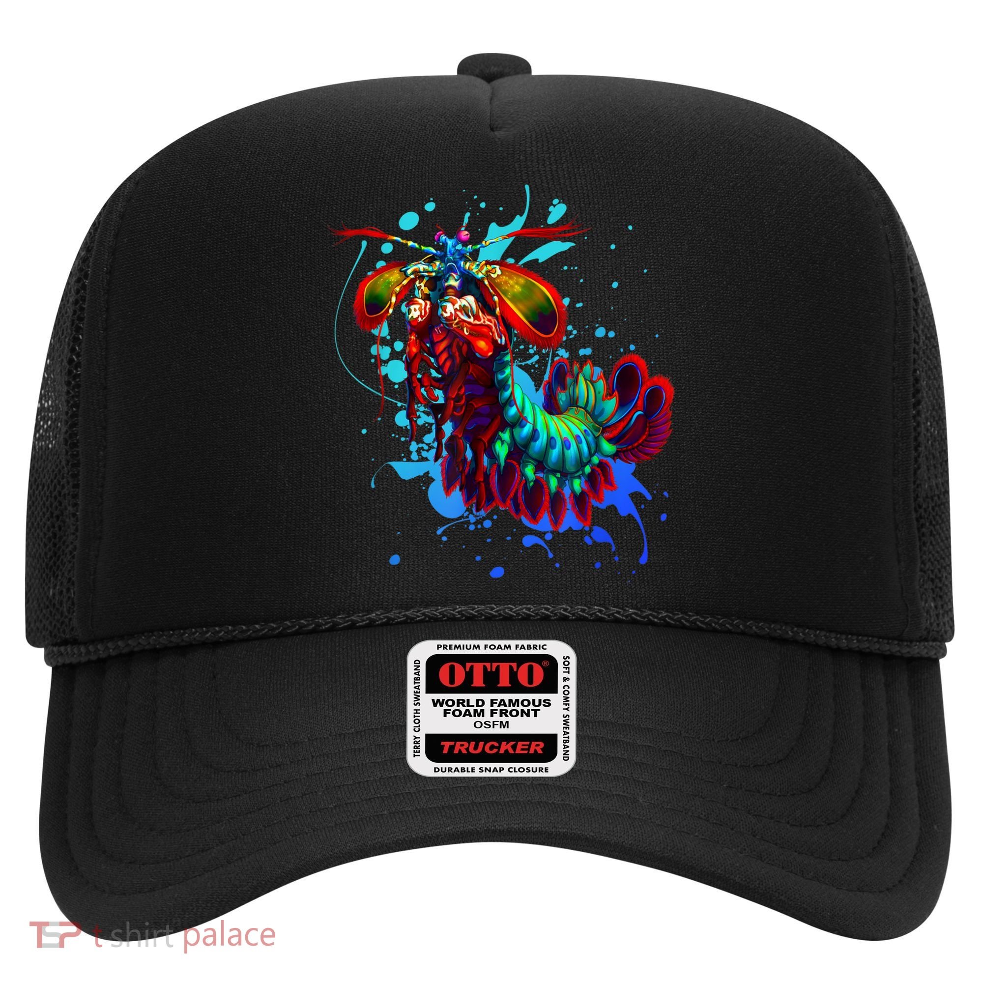 Rainbow Peacock Mantis Shrimp Blue Splash Hat