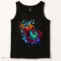 Rainbow Peacock Mantis Shrimp Blue Splash Tank Top thumb 2