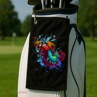 Rainbow Peacock Mantis Shrimp Blue Splash Golf Towel thumb 2