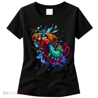 Rainbow Peacock Mantis Shrimp Blue Splash Women's T-Shirt