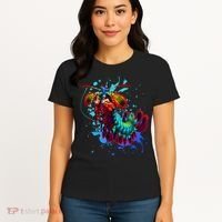 Rainbow Peacock Mantis Shrimp Blue Splash Women's T-Shirt thumb 4