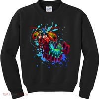 Rainbow Peacock Mantis Shrimp Blue Splash Kids Sweatshirt thumb 0