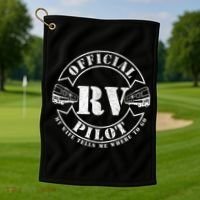 RV Pilot Motorhome Camping Retirement Adventure Class A Golf Towel thumb 1