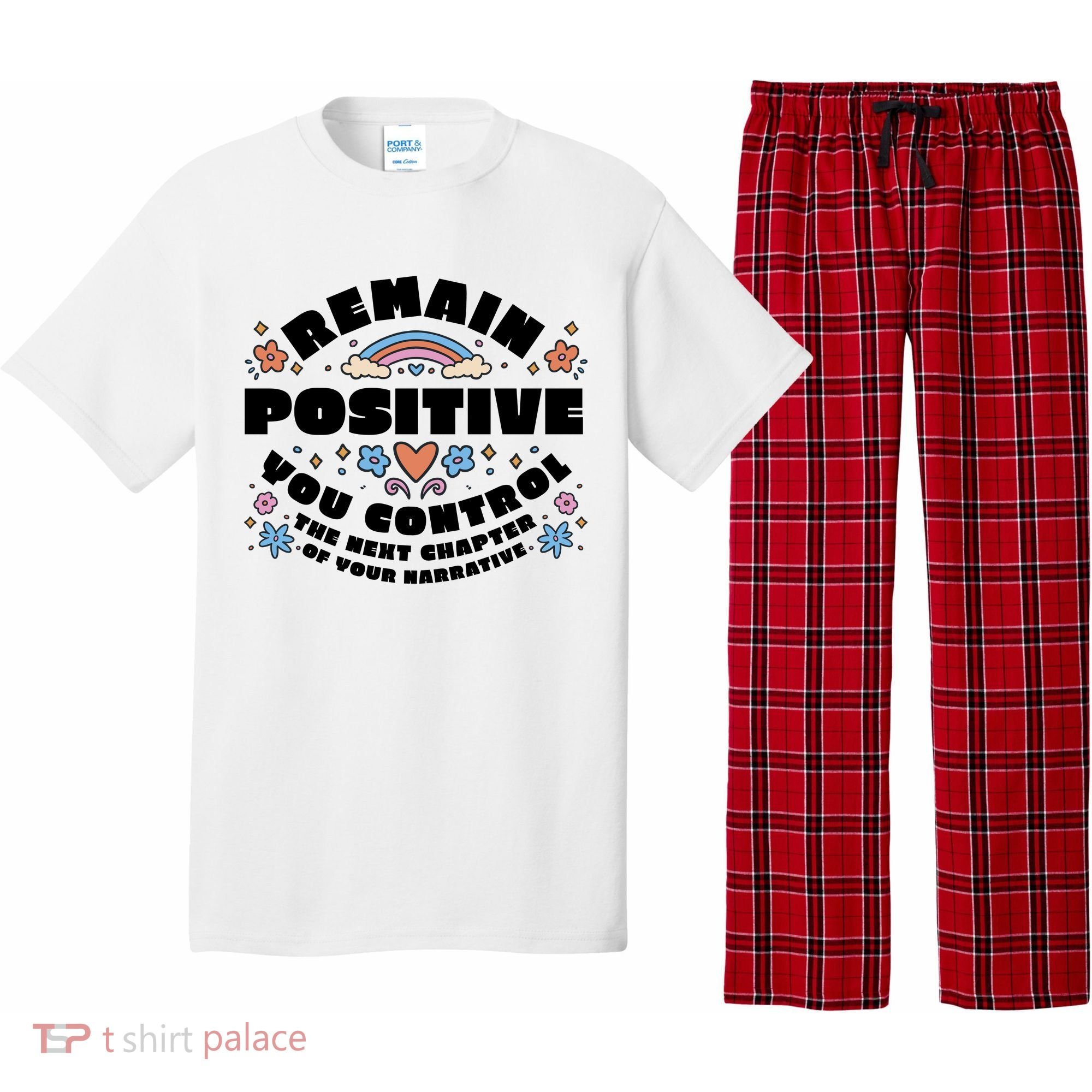 Remain Positive Motivation Quote Pajama Set