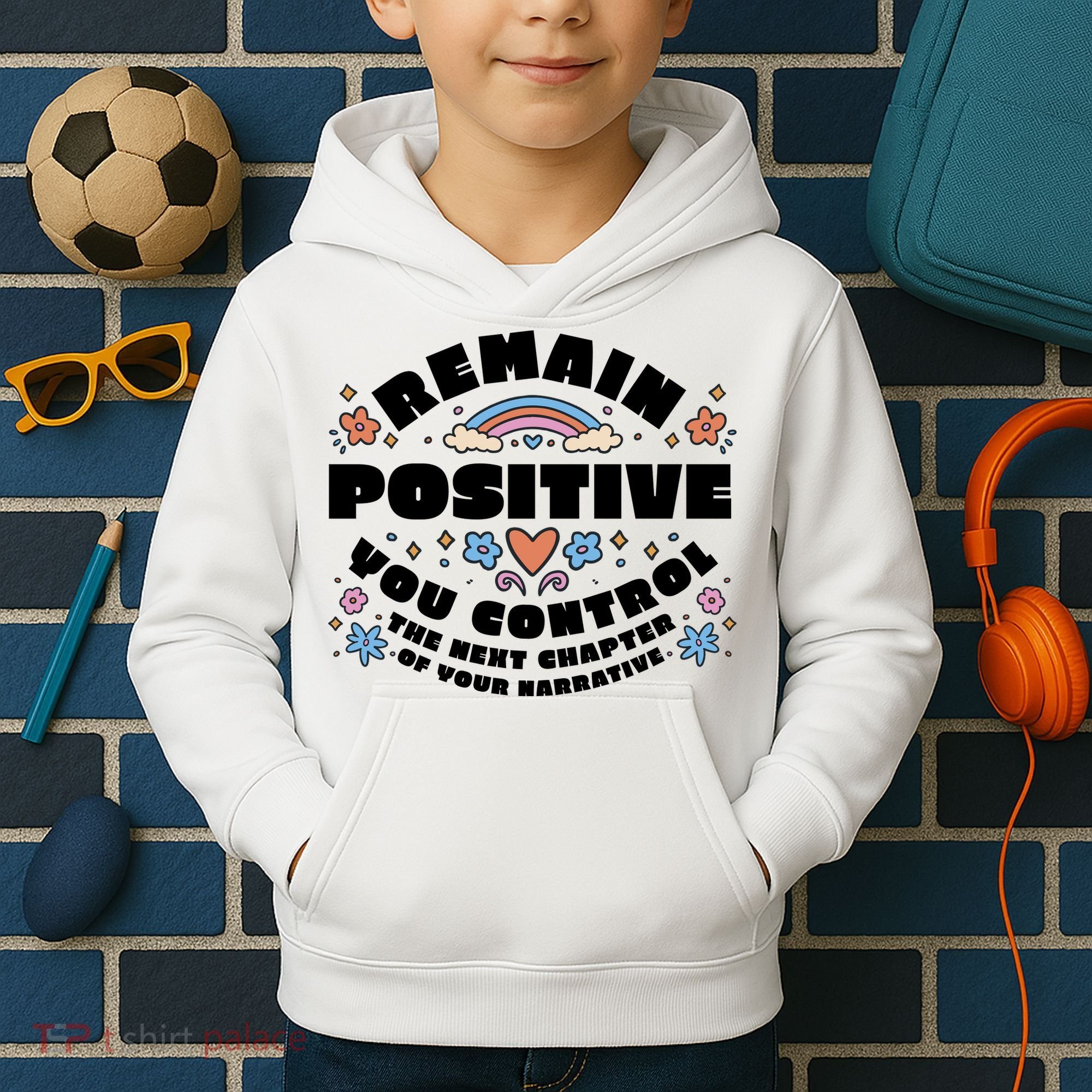 Remain Positive Motivation Quote Kids Hoodie