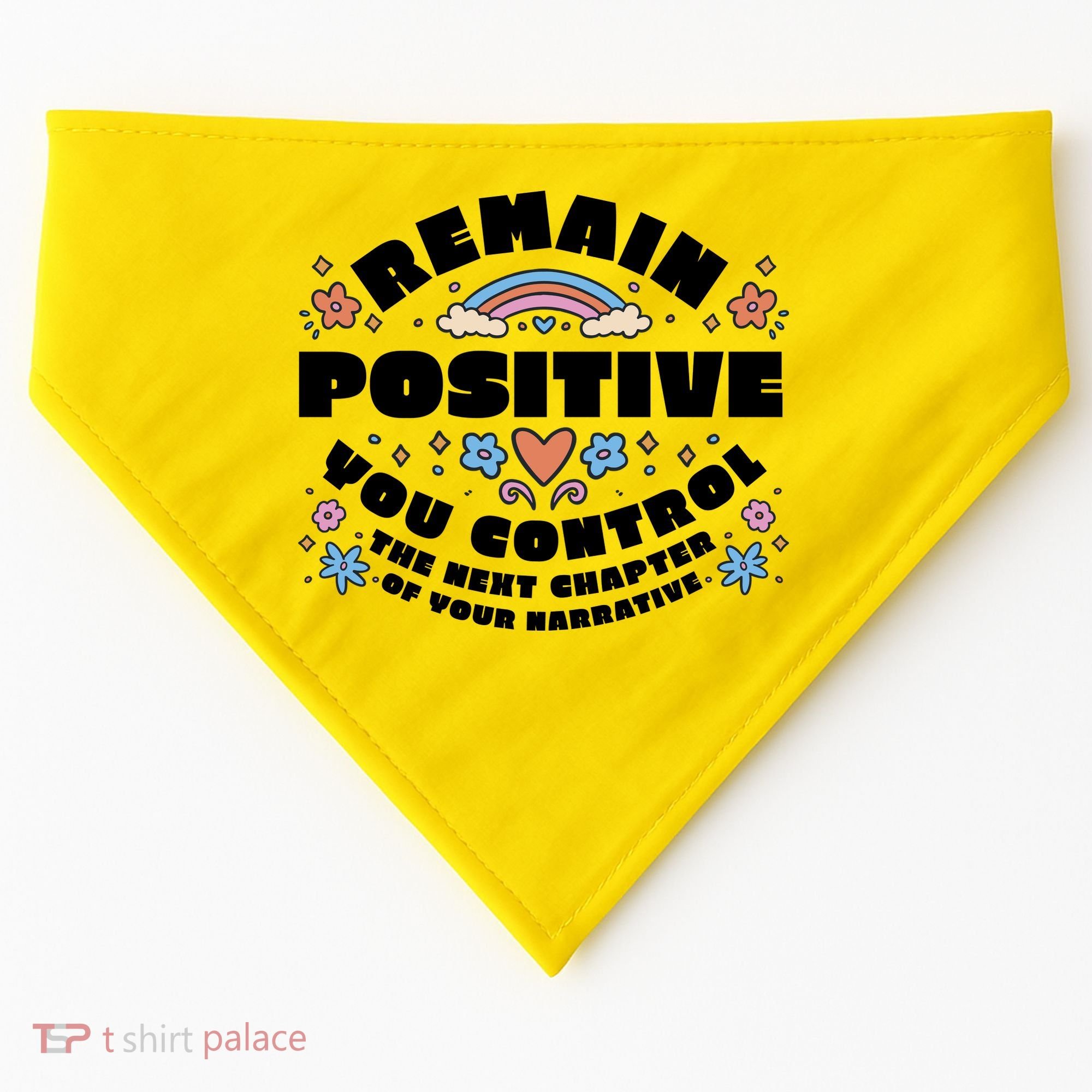 Remain Positive Motivation Quote USA-Made Doggie Bandana