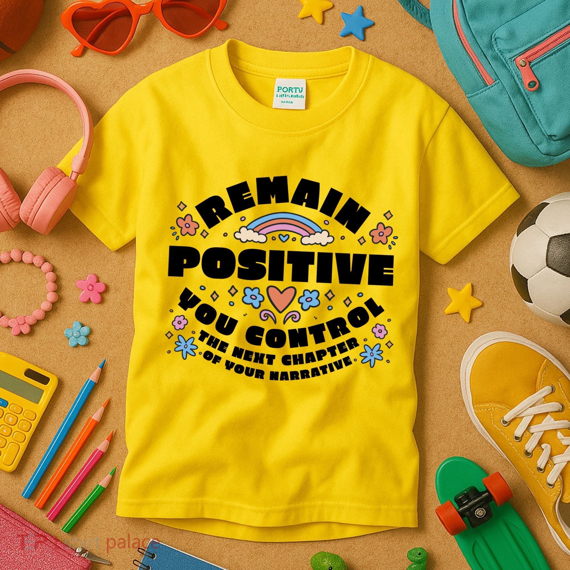 Remain Positive Motivation Quote Kids T-Shirt