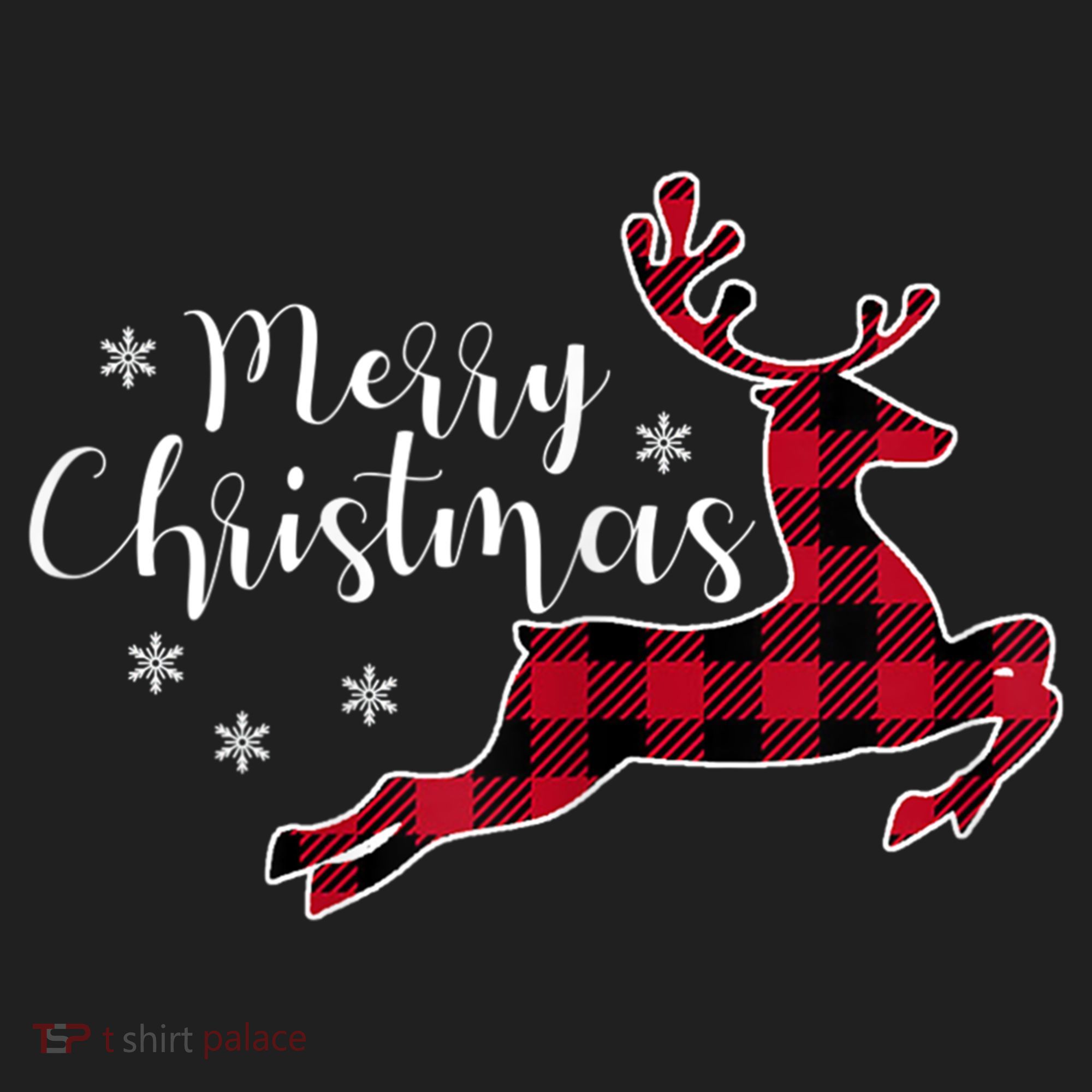 Red Plaid Merry Christmas Letter Reindeer Snowflake Buffalo Gift Beanie