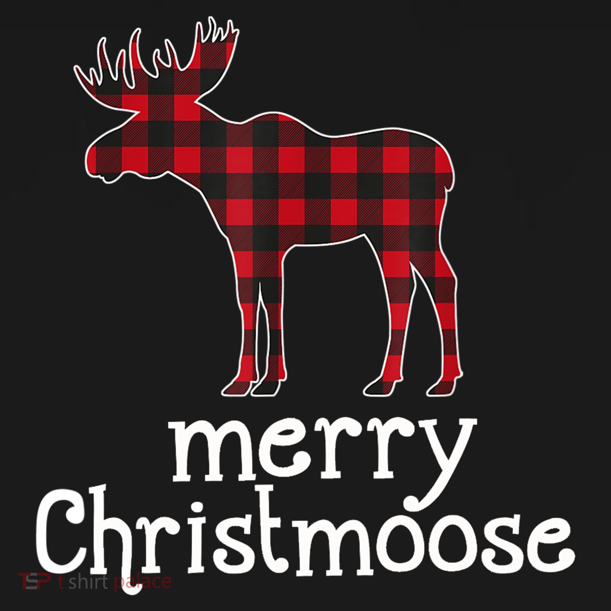 Red Plaid Merry Christmoose Christmas GIFT Hoodie