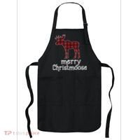 Red Plaid Merry Christmoose Christmas GIFT Apron thumb 0