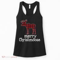 Red Plaid Merry Christmoose Christmas GIFT Women's Tank Top thumb 0