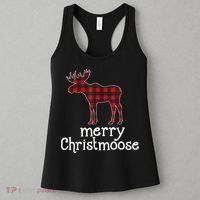 Red Plaid Merry Christmoose Christmas GIFT Women's Tank Top thumb 3
