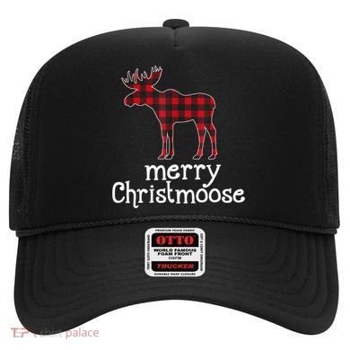 Red Plaid Merry Christmoose Christmas GIFT Hat