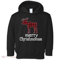 Red Plaid Merry Christmoose Christmas GIFT Toddler Hoodie thumb 0