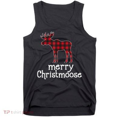 Red Plaid Merry Christmoose Christmas GIFT Tank Top