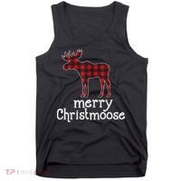 Red Plaid Merry Christmoose Christmas GIFT Tank Top thumb 0