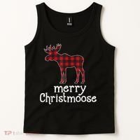 Red Plaid Merry Christmoose Christmas GIFT Tank Top thumb 2