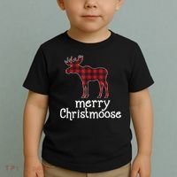 Red Plaid Merry Christmoose Christmas GIFT Toddler T-Shirt thumb 2
