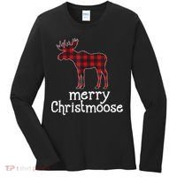 Red Plaid Merry Christmoose Christmas GIFT Women's Long Sleeve Shirt thumb 0