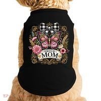 Rustic Proud Mom Elegant Butterfly & Flowers For Mothers  Doggie Tank thumb 0