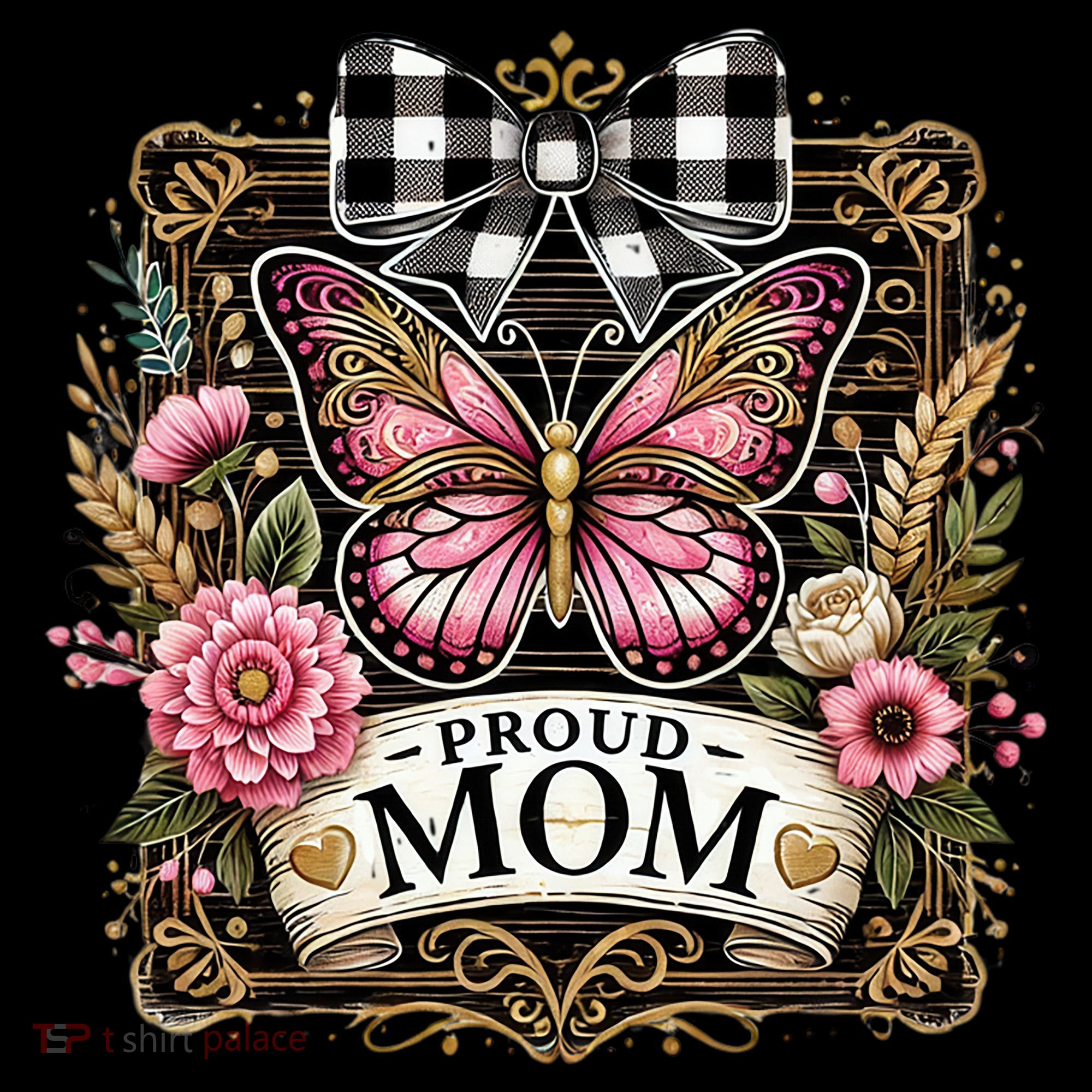 Rustic Proud Mom Elegant Butterfly & Flowers For Mothers  Coffee Mug