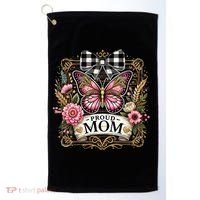 Rustic Proud Mom Elegant Butterfly & Flowers For Mothers  Golf Towel thumb 0