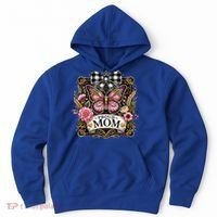 Rustic Proud Mom Elegant Butterfly & Flowers For Mothers  Hoodie thumb 0