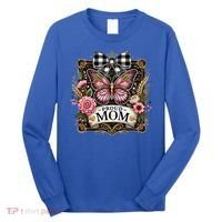 Rustic Proud Mom Elegant Butterfly & Flowers For Mothers  Long Sleeve Shirt thumb 0