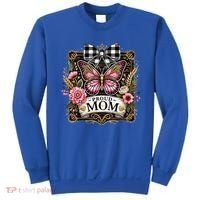 Rustic Proud Mom Elegant Butterfly & Flowers For Mothers  Sweatshirt thumb 0