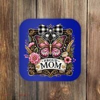 Rustic Proud Mom Elegant Butterfly & Flowers For Mothers  Coaster thumb 0