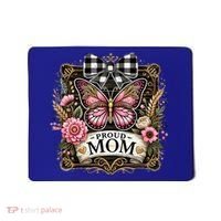 Rustic Proud Mom Elegant Butterfly & Flowers For Mothers  Mousepad thumb 0
