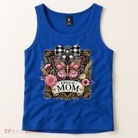 Rustic Proud Mom Elegant Butterfly & Flowers For Mothers  Tank Top thumb 2