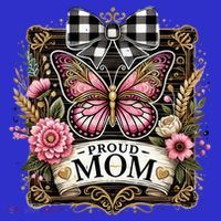 Rustic Proud Mom Elegant Butterfly & Flowers For Mothers  Women's T-Shirt thumb 6