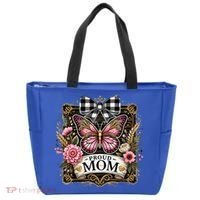 Rustic Proud Mom Elegant Butterfly & Flowers For Mothers  Tote Bag thumb 0