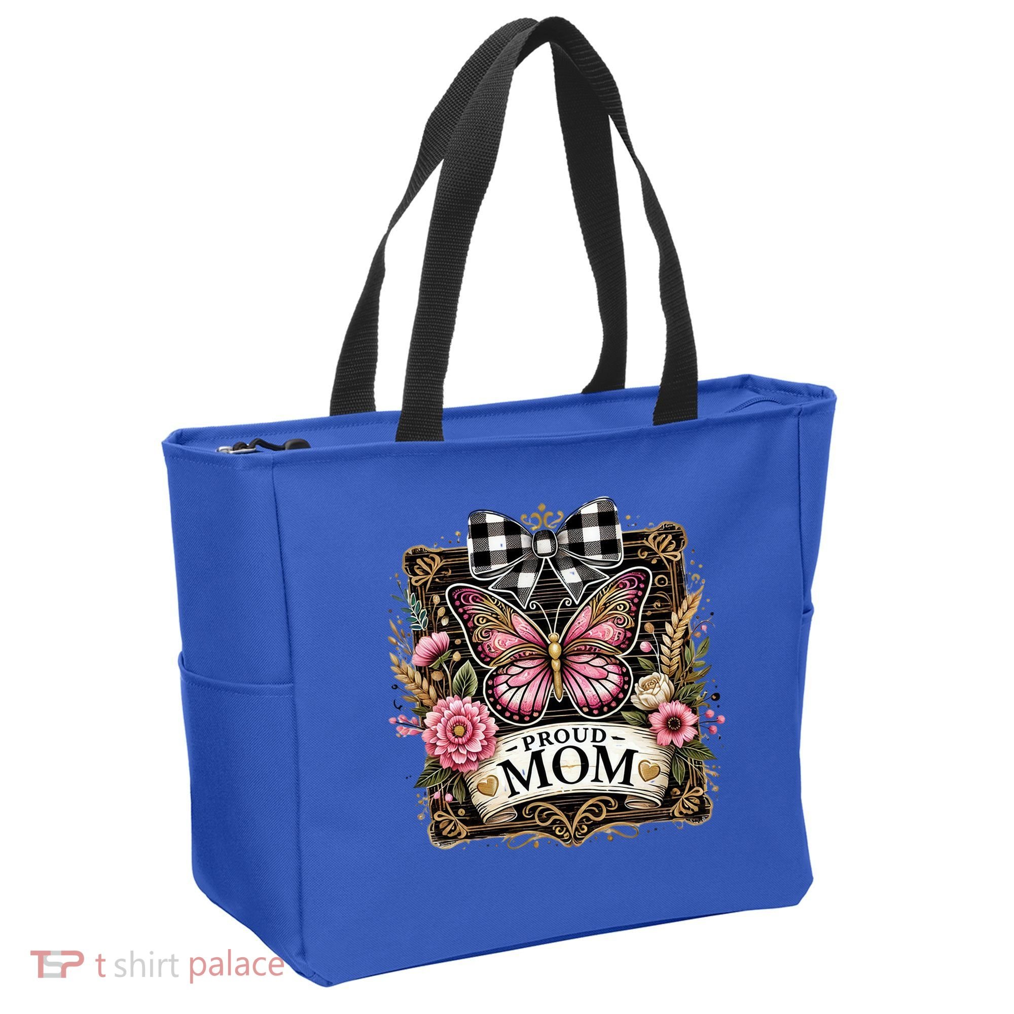 Rustic Proud Mom Elegant Butterfly & Flowers For Mothers  Tote Bag