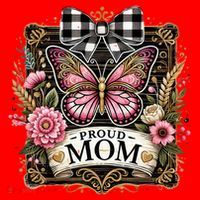 Rustic Proud Mom Elegant Butterfly & Flowers For Mothers  Santa Hat thumb 1