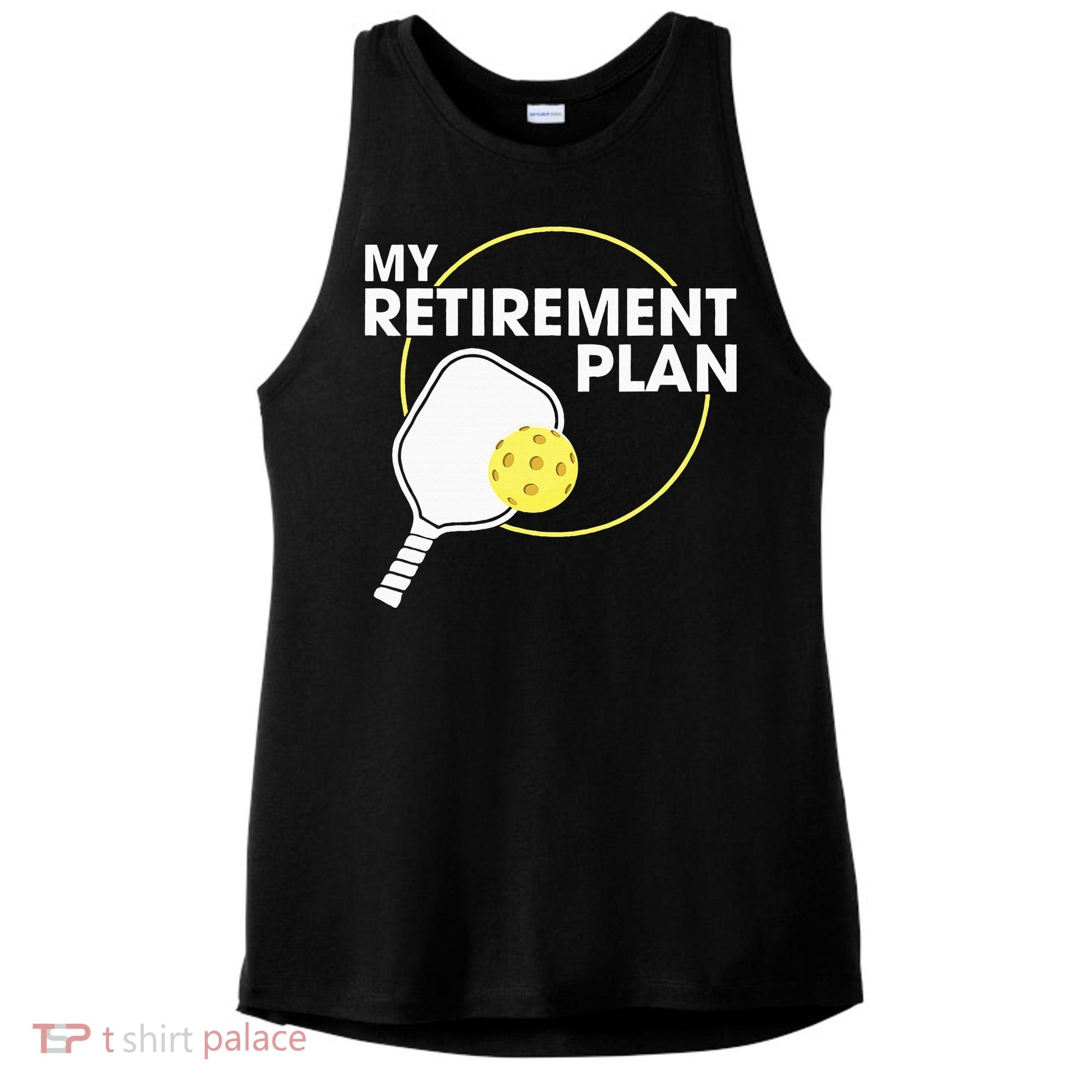 Retired Pickleball My Retirement Plan Pickleball Paddle Ladies PosiCharge Tri-Blend Wicking Tank