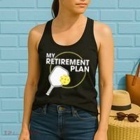 Retired Pickleball My Retirement Plan Pickleball Paddle Women's Tank Top thumb 2