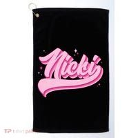 Retro Pink Nicki Golf Towel thumb 0