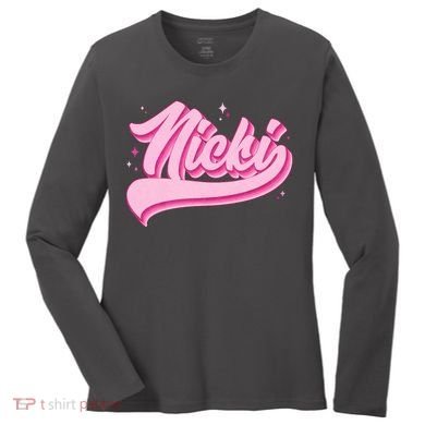 Retro Pink Nicki Women's Long Sleeve Shirt