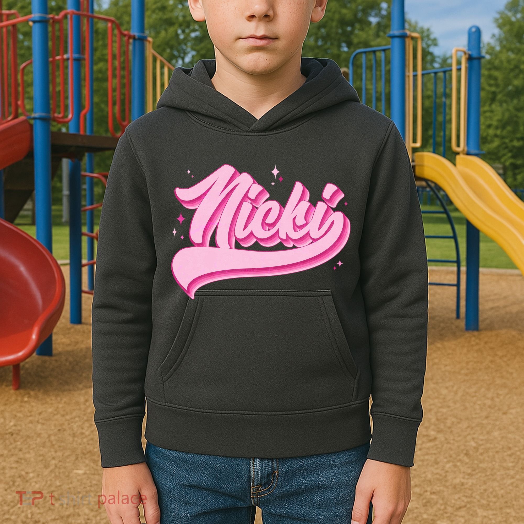 Retro Pink Nicki Kids Hoodie