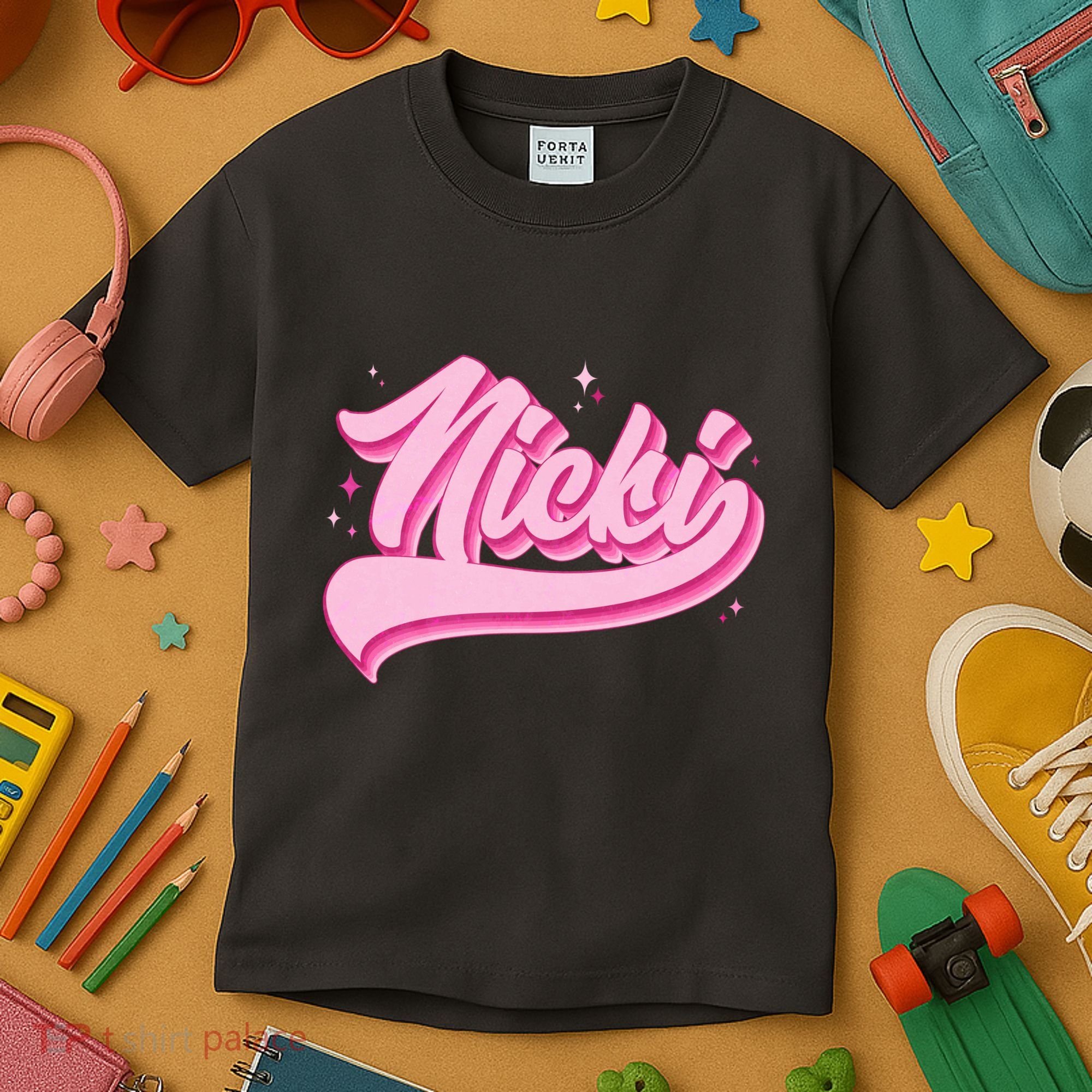 Retro Pink Nicki Kids T-Shirt