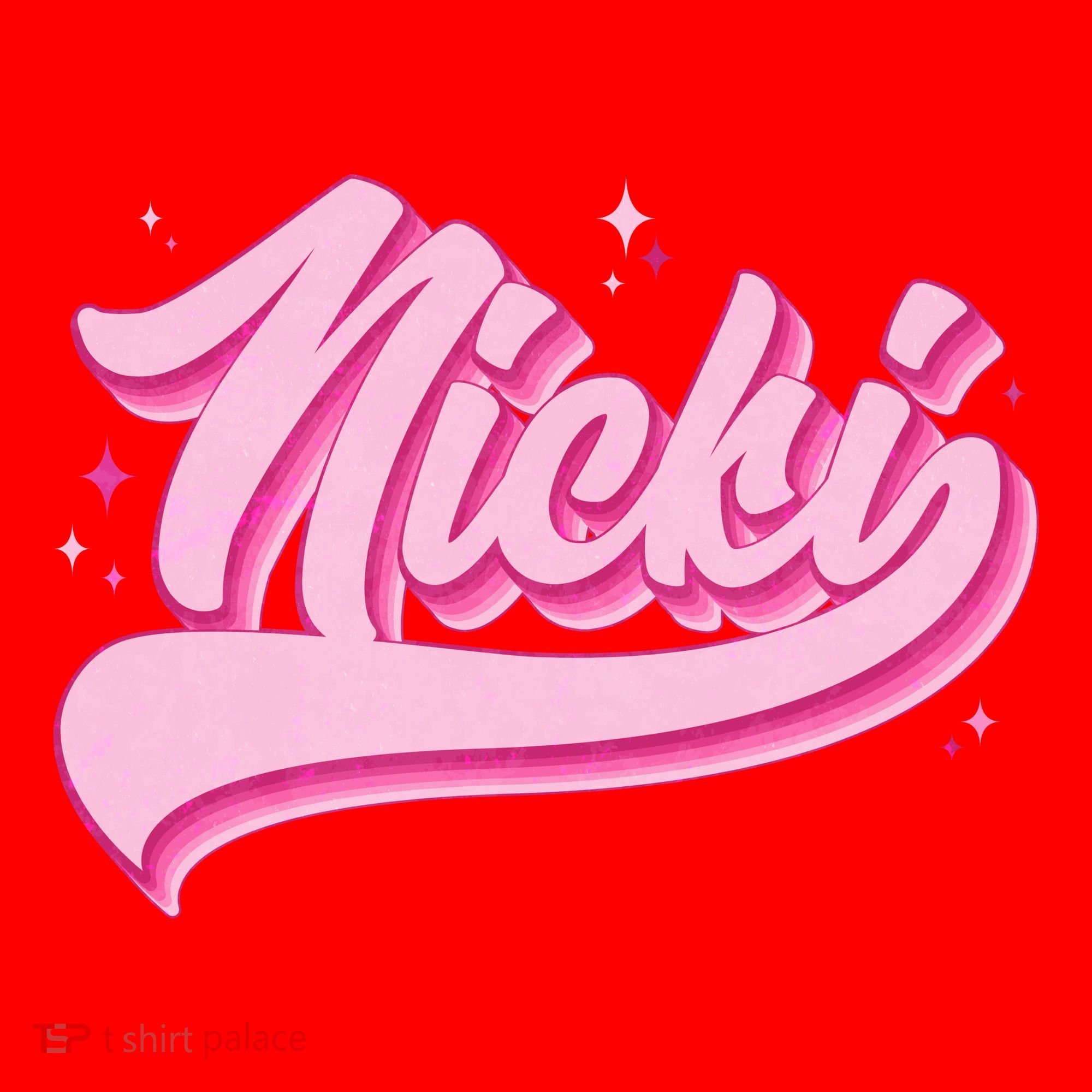 Retro Pink Nicki Santa Hat