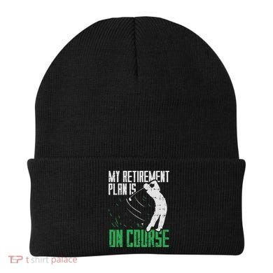 Retirement Plan On Course Golf Funny Retired Golfer Dad Gift Beanie