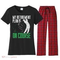Retirement Plan On Course Golf Funny Retired Golfer Dad Gift Women's Flannel Pajama Set thumb 0