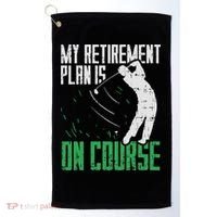 Retirement Plan On Course Golf Funny Retired Golfer Dad Gift Golf Towel thumb 0