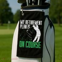 Retirement Plan On Course Golf Funny Retired Golfer Dad Gift Golf Towel thumb 2